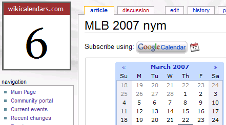 Subscribe to New York Mets 2007 Schedule from wikicalendars.com