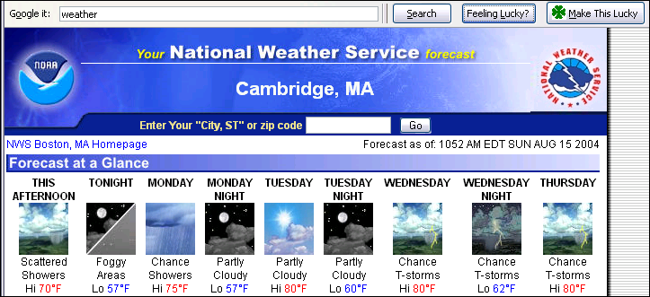 Making 'weather' Lucky with Google Dominoes